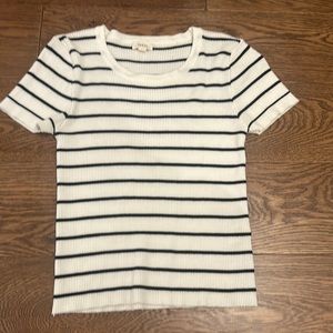 debut striped white top size m/l